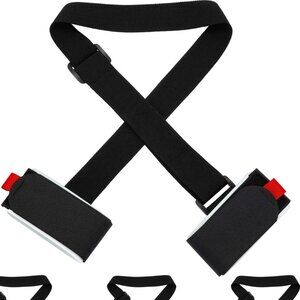 4 Pack Ski Black Straps SET